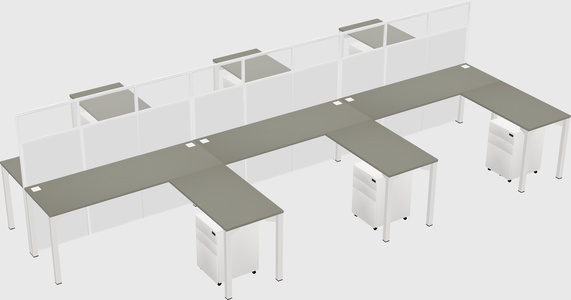 Shared l-shape cubicle