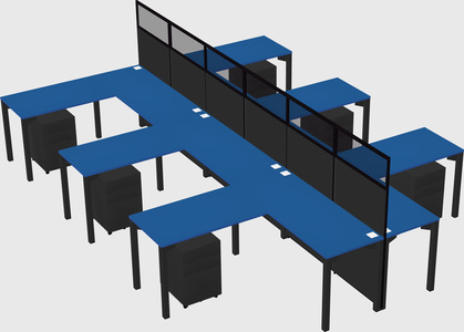 Shared l-shape cubicle