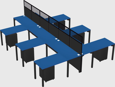 Shared l-shape cubicle