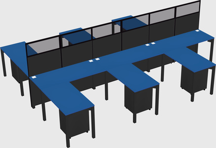 Shared l-shape cubicle