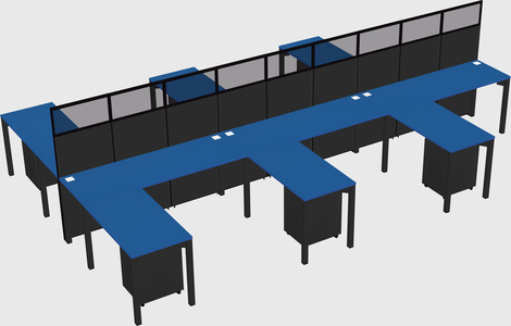Shared l-shape cubicle