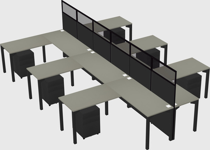 Shared l-shape cubicle