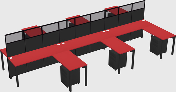 Shared l-shape cubicle