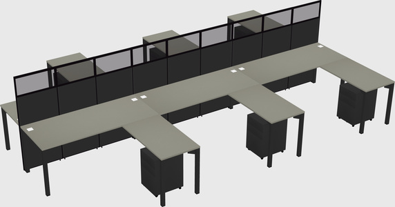 Shared l-shape cubicle
