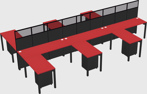 Shared l-shape cubicle