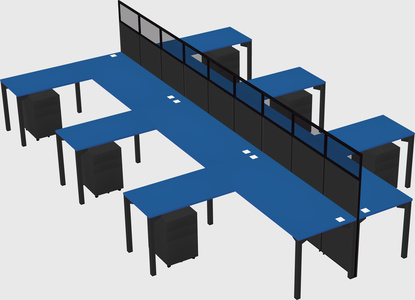 Shared l-shape cubicle