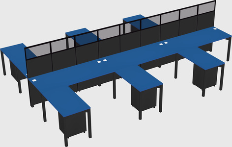 Shared l-shape cubicle