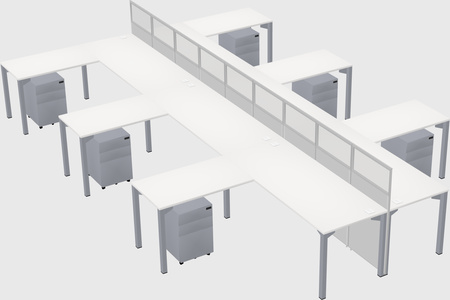 Shared l-shape cubicle