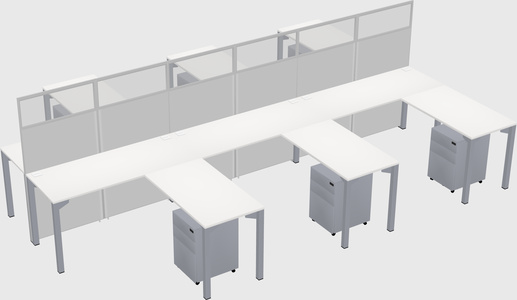 Shared l-shape cubicle
