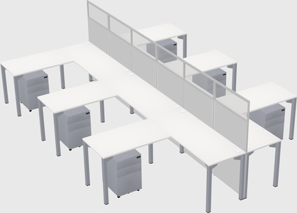 Shared l-shape cubicle
