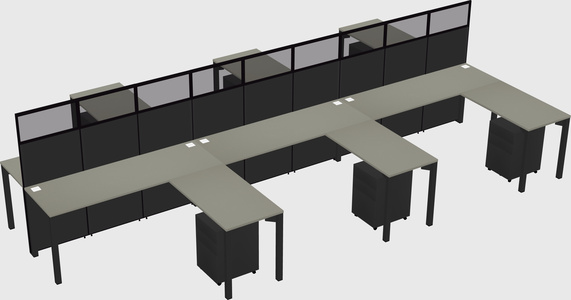 Shared l-shape cubicle