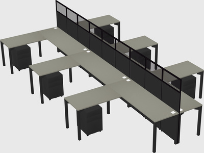 Shared l-shape cubicle