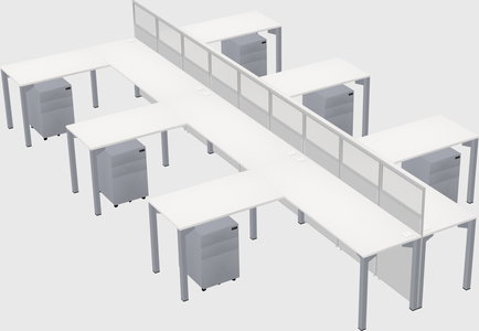 Shared l-shape cubicle