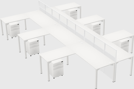 Shared l-shape cubicle