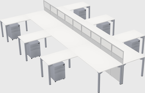 Shared l-shape cubicle