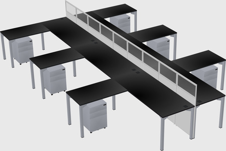 Shared l-shape cubicle
