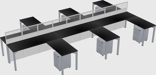 Shared l-shape cubicle