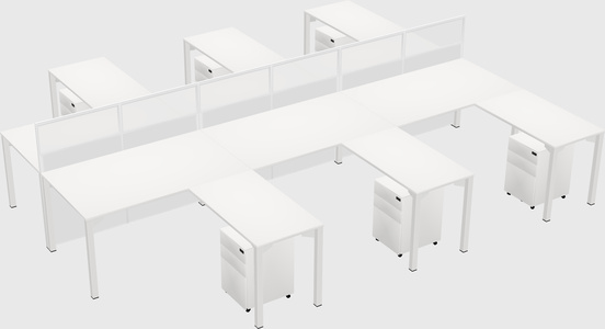 Shared l-shape cubicle