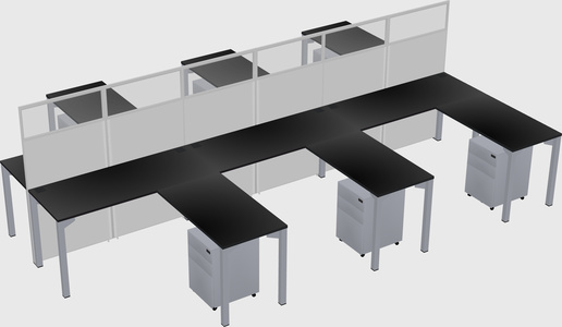 Shared l-shape cubicle