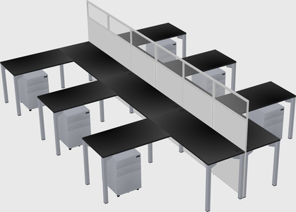 Shared l-shape cubicle