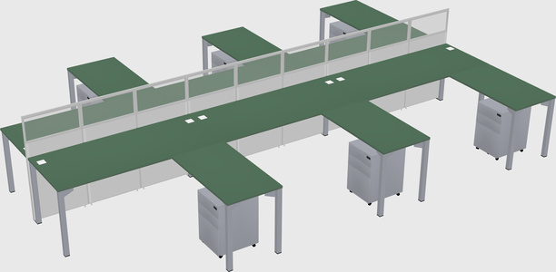 Shared l-shape cubicle