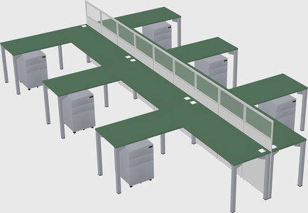 Shared l-shape cubicle