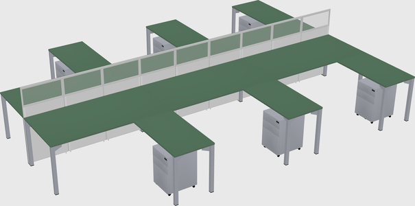 Shared l-shape cubicle