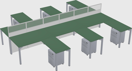 Shared l-shape cubicle