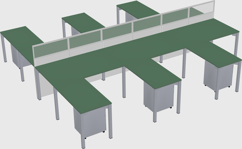 Shared l-shape cubicle