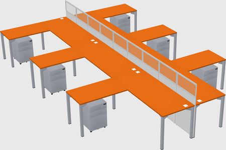 Shared l-shape cubicle