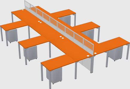 Shared l-shape cubicle
