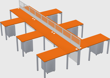 Shared l-shape cubicle