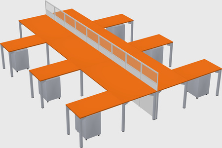 Shared l-shape cubicle