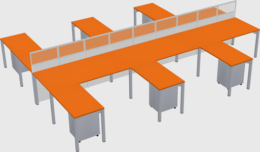 Shared l-shape cubicle
