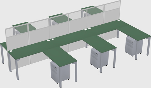 Shared l-shape cubicle
