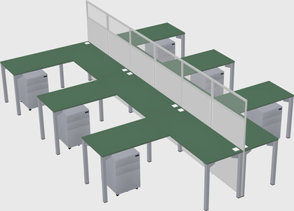 Shared l-shape cubicle