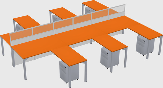Shared l-shape cubicle