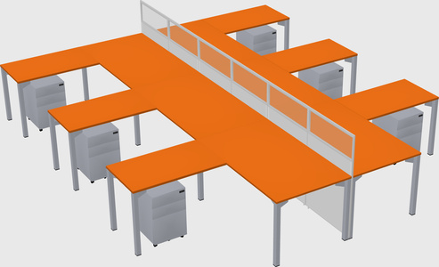 Shared l-shape cubicle