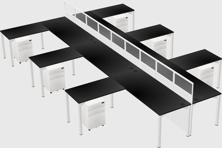 Shared l-shape cubicle