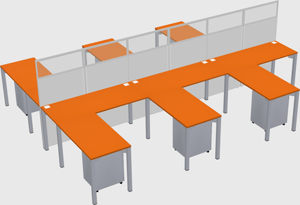 Shared l-shape cubicle