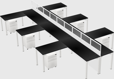 Shared l-shape cubicle