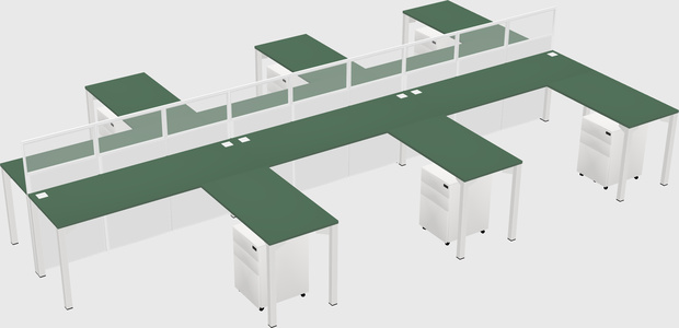 Shared l-shape cubicle