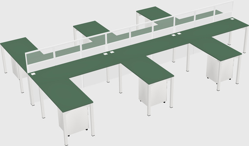 Shared l-shape cubicle