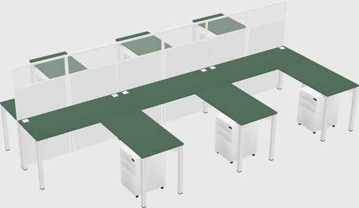 Shared l-shape cubicle