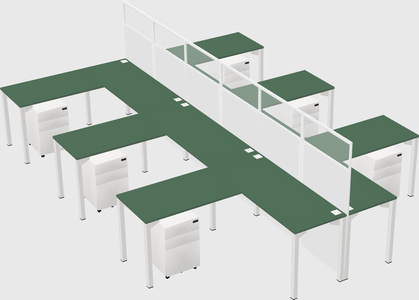 Shared l-shape cubicle