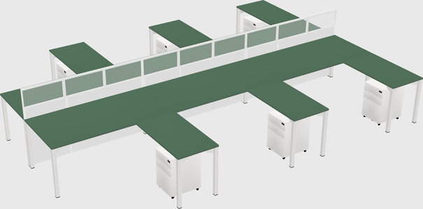 Shared l-shape cubicle