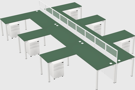 Shared l-shape cubicle