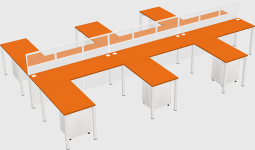 Shared l-shape cubicle