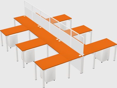 Shared l-shape cubicle