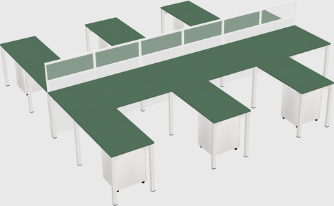 Shared l-shape cubicle